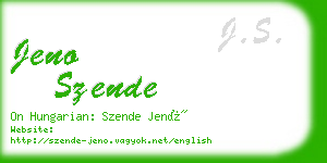 jeno szende business card